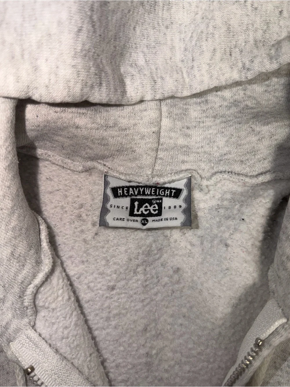 Lee Heavyweight Gray Full-Zip Hooded Sweatshirt Youth XL